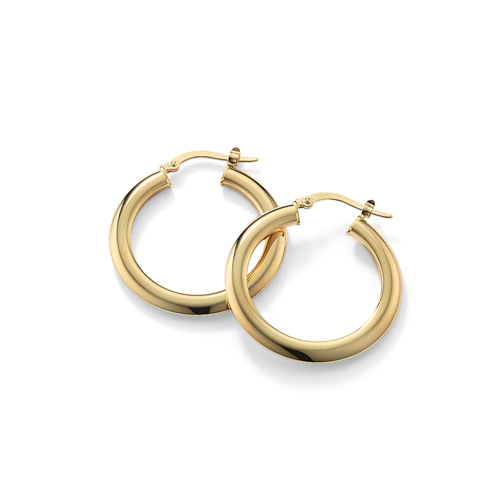 Knife Edge Large 14K Yellow Gold Hoops