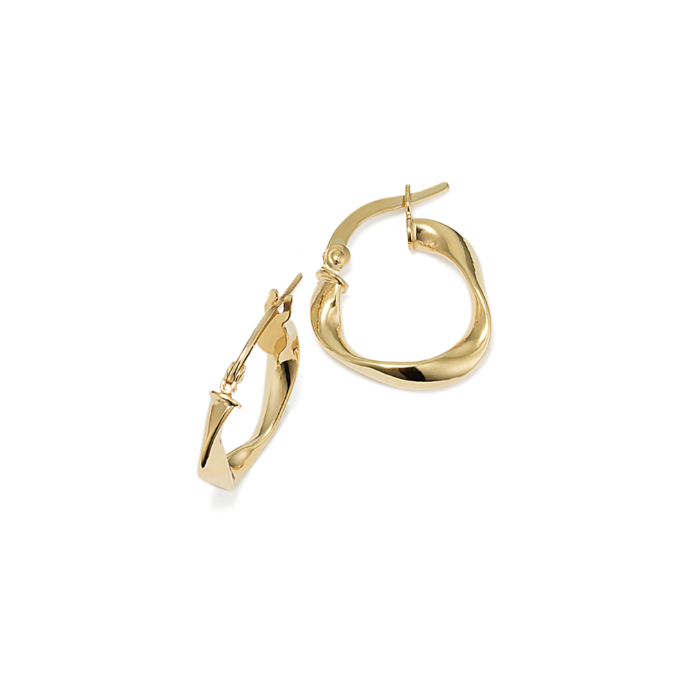 Twist 14K Yellow Gold Huggie Hoops