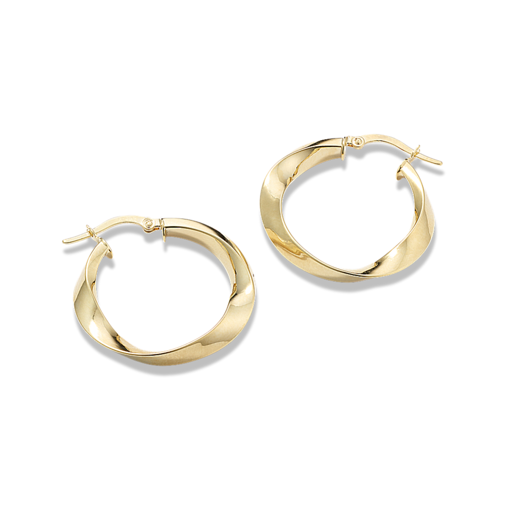 Twist Medium 14K Yellow Gold Hoops