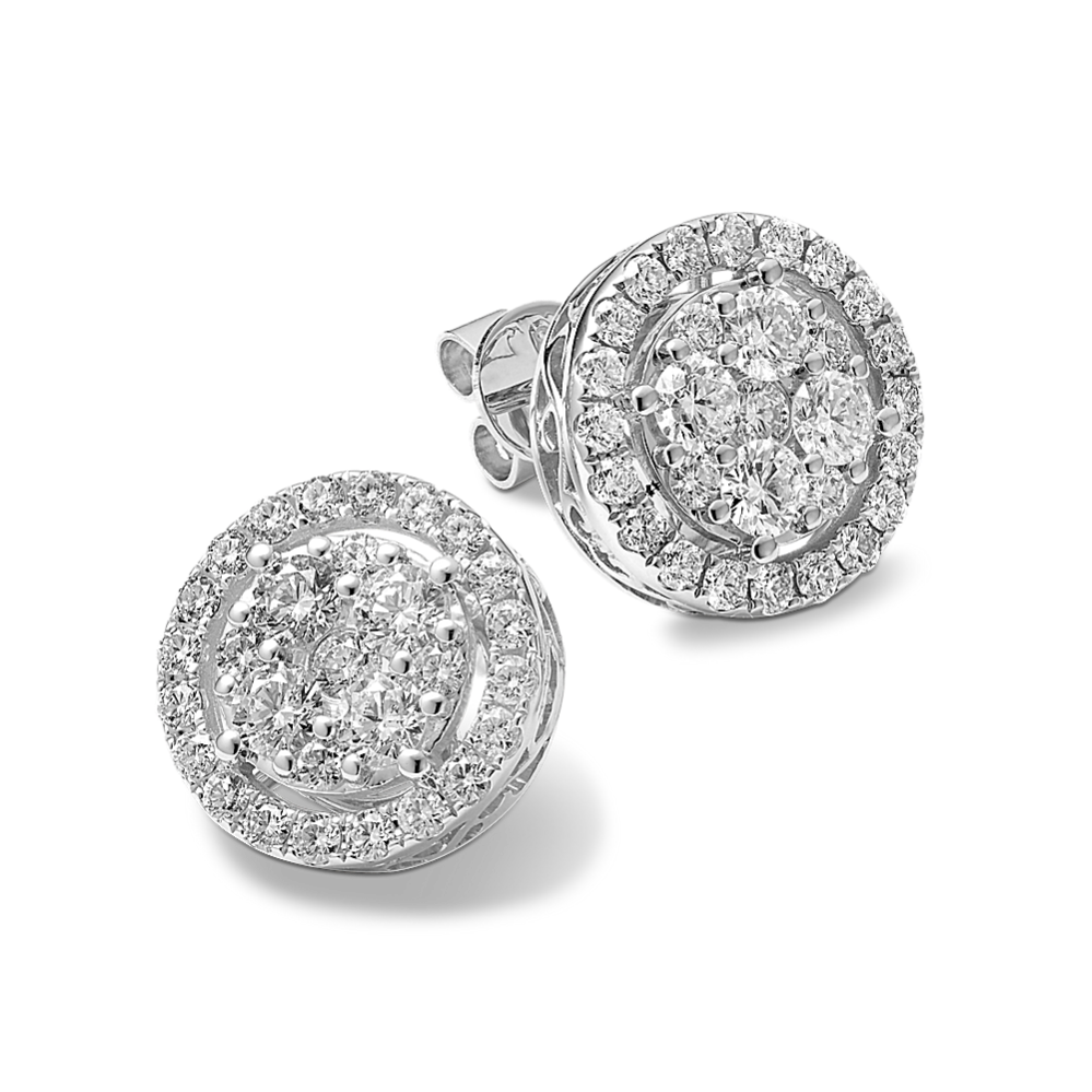 Angela 2 tcw Diamond Halo Studs
