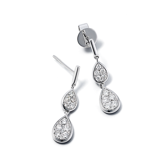 Droplet Diamond Dangle Earrings