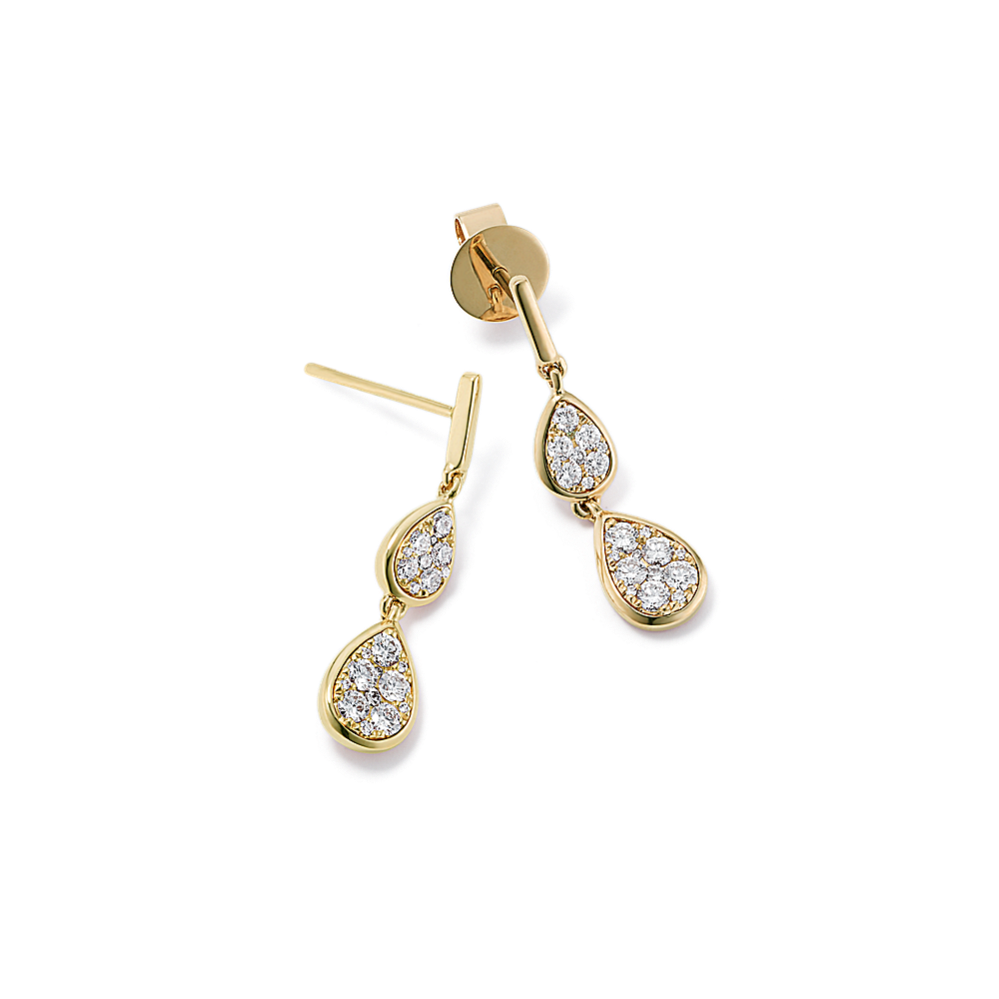 Droplet Diamond Dangle Earrings