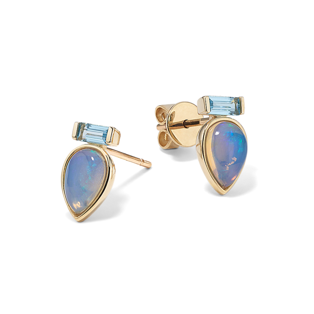 Adriana Opal & Sky Blue Topaz Earrings