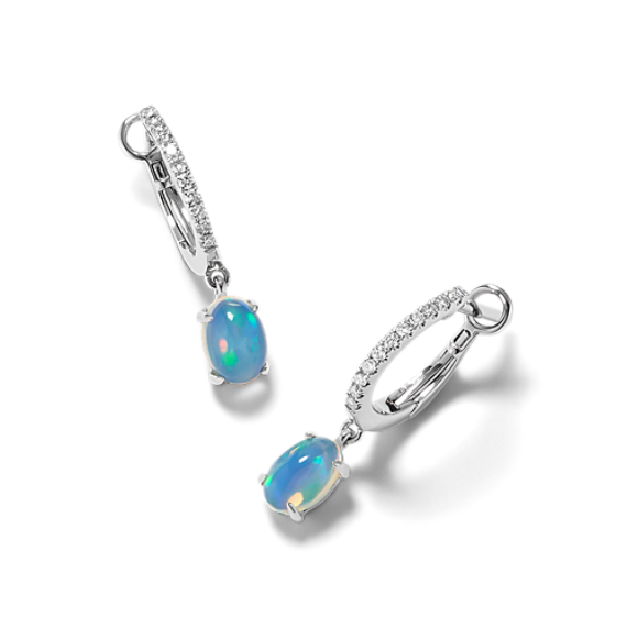 Perdita Opal & Diamond Drop Earrings