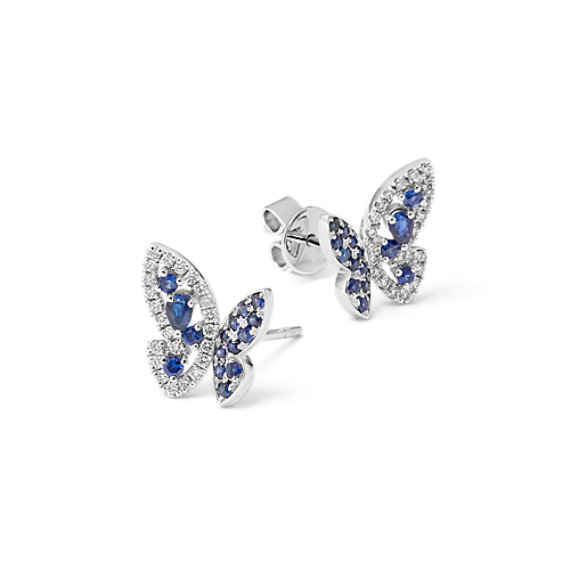 Sapphire & Diamond Butterfly Earrings