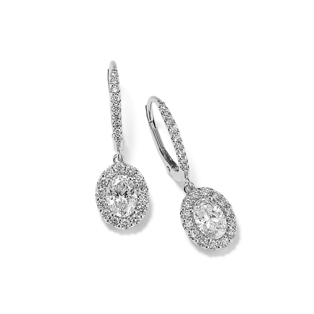 Oval 2 tcw Lab-Grown Diamond Halo Earrings