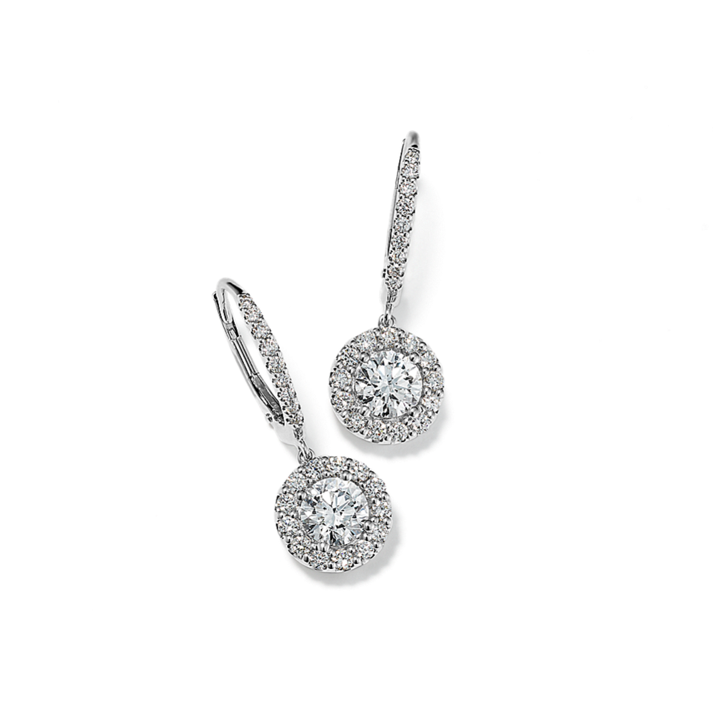 Round 2 tcw Lab-Grown Diamond Halo Earrings