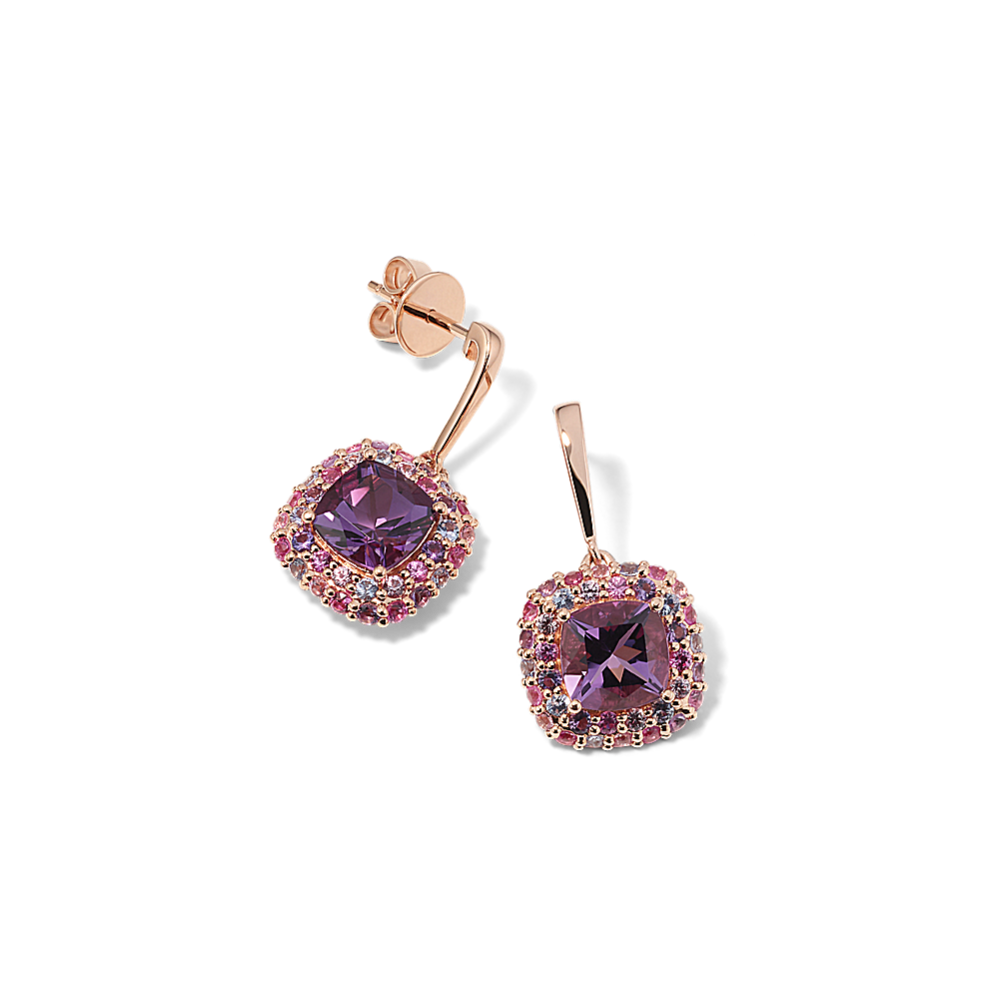 Amethyst & Multi-Gemstone Halo Earrings