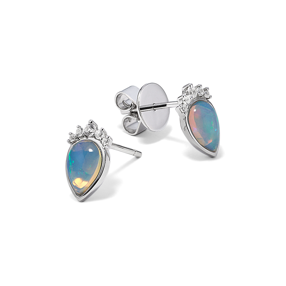 Pear Cut White Sapphire Drop Earrings in Sterling Silver