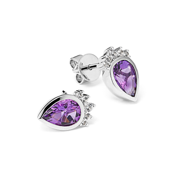 Tiara Amethyst & White Sapphire Earrings