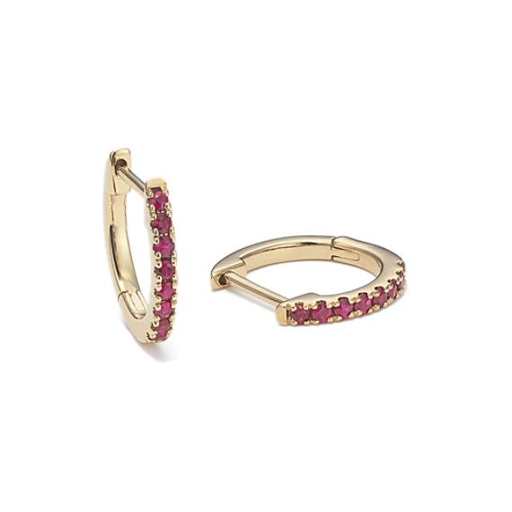 Ziva Ruby Huggie Hoops