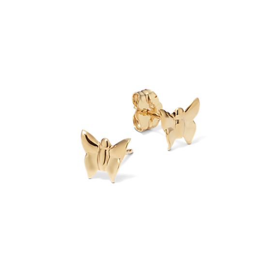 14K Yellow Gold Butterfly Earrings