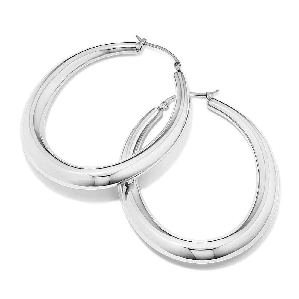Sterling silver oval hoops Sterling silver oval hoops