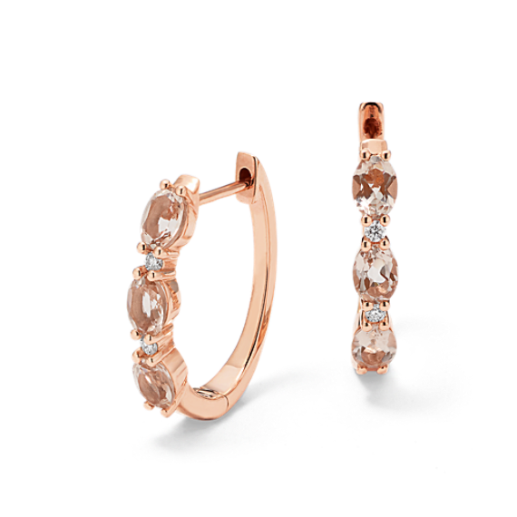 Zora Morganite & Diamond Hoops