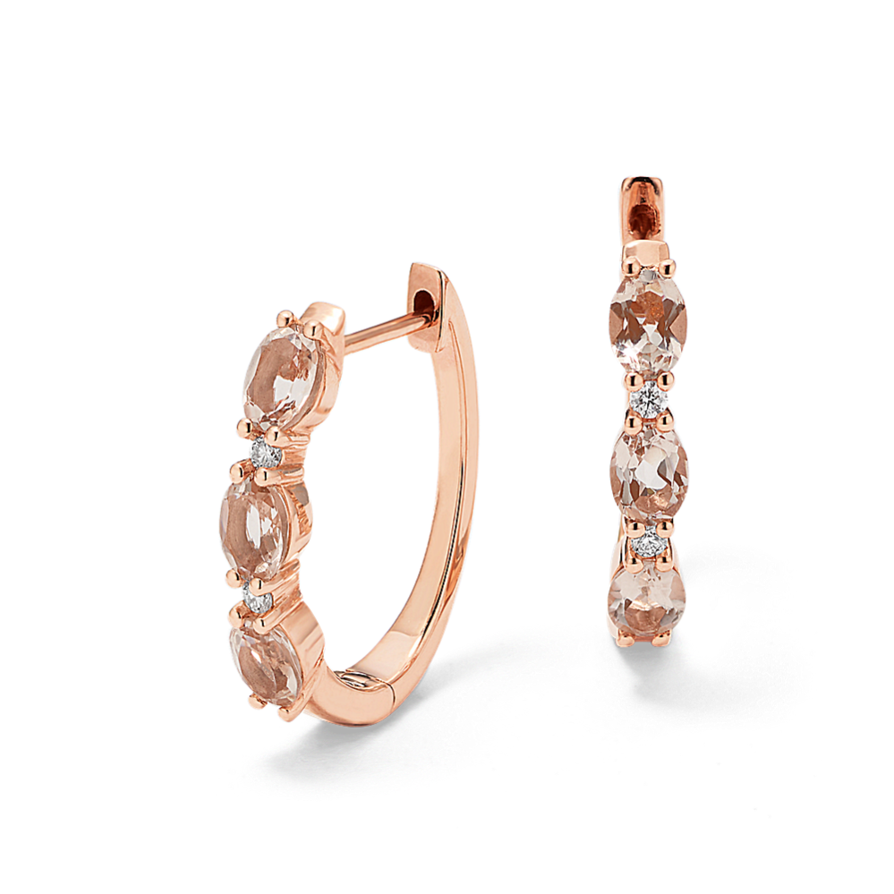 Zora Morganite & Diamond Hoops