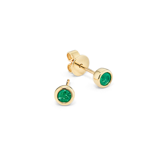 Elowen Bezel-Set Emerald Studs