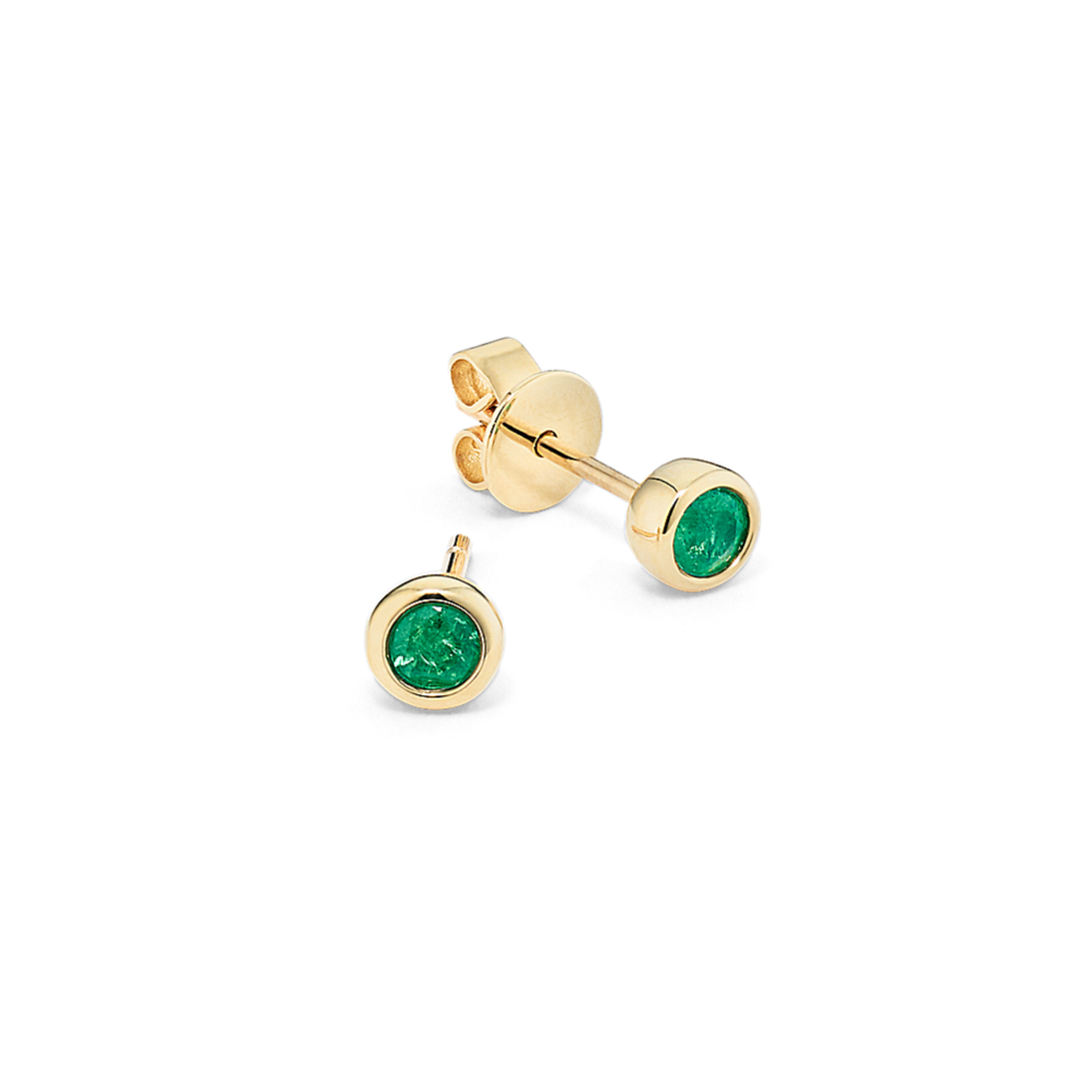 Elowen Bezel-Set Emerald Studs