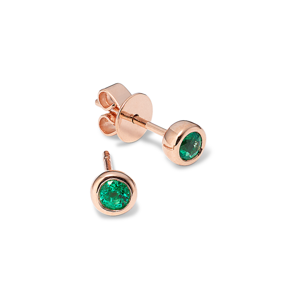 Elowen Bezel-Set Emerald Studs