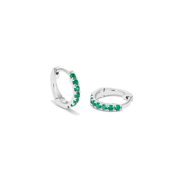 Emerald Huggie Hoops