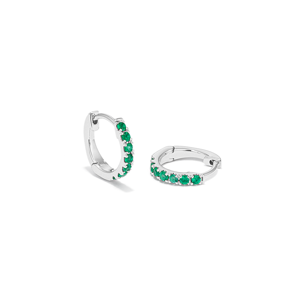 Emerald Huggie Hoops