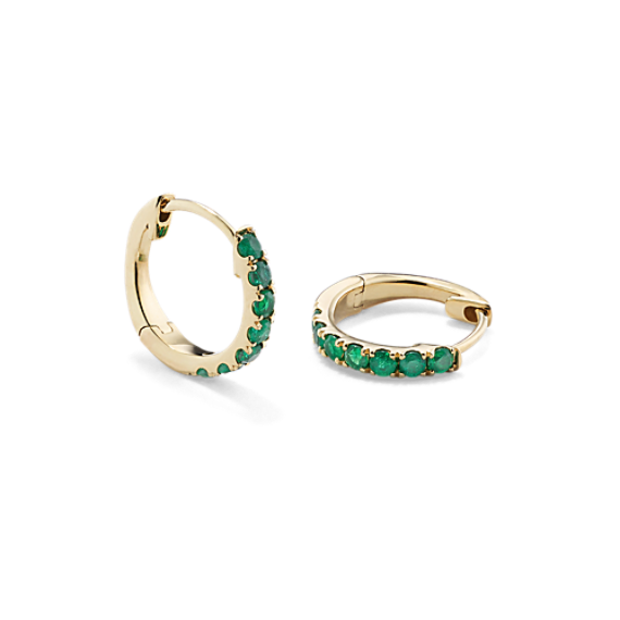 Emerald Huggie Hoops