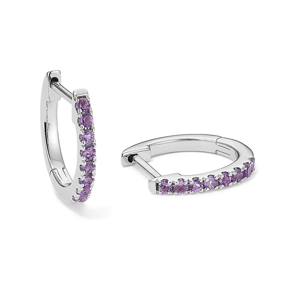 Ziva Amethyst Huggie Hoops