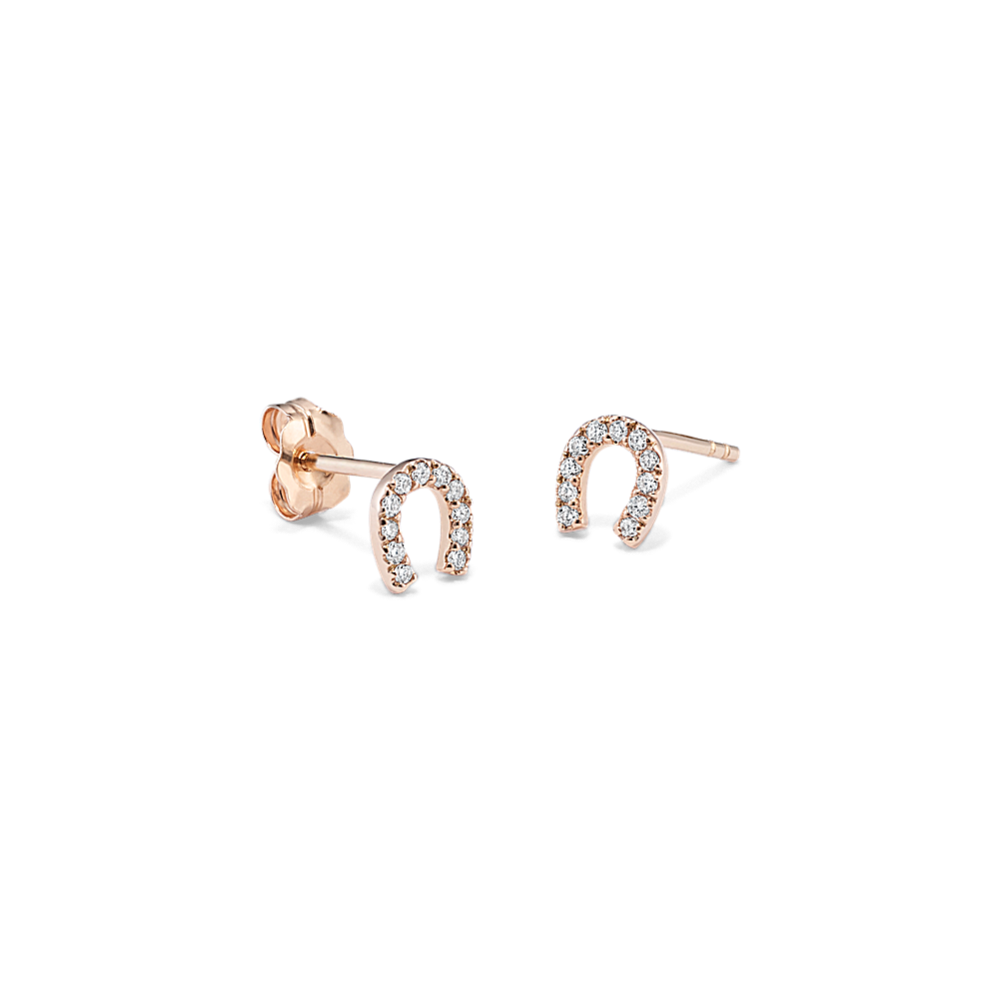 Petite Horseshoe Diamond Earrings | Shane Co.