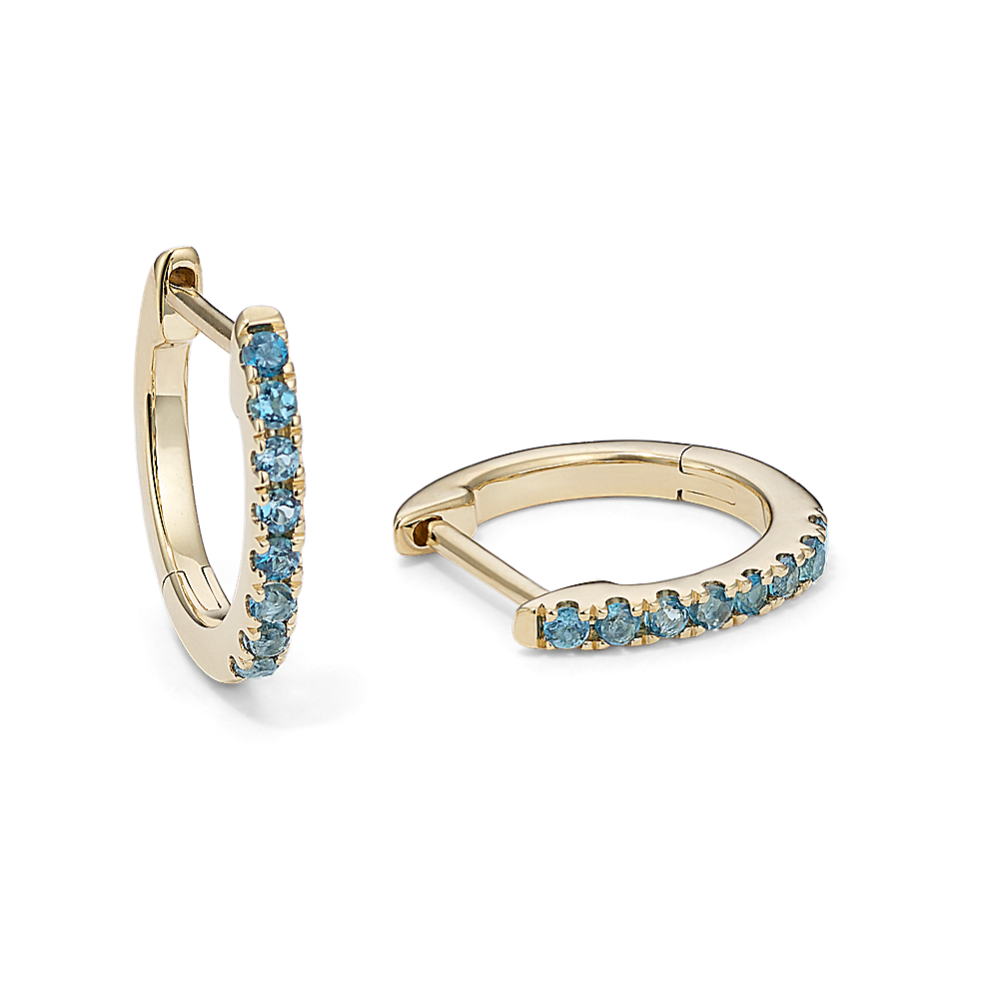 Ziva London Blue Topaz Huggie Hoops