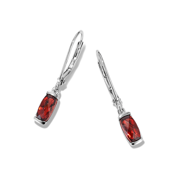 Melina Garnet Drop Earrings - Sterling Silver