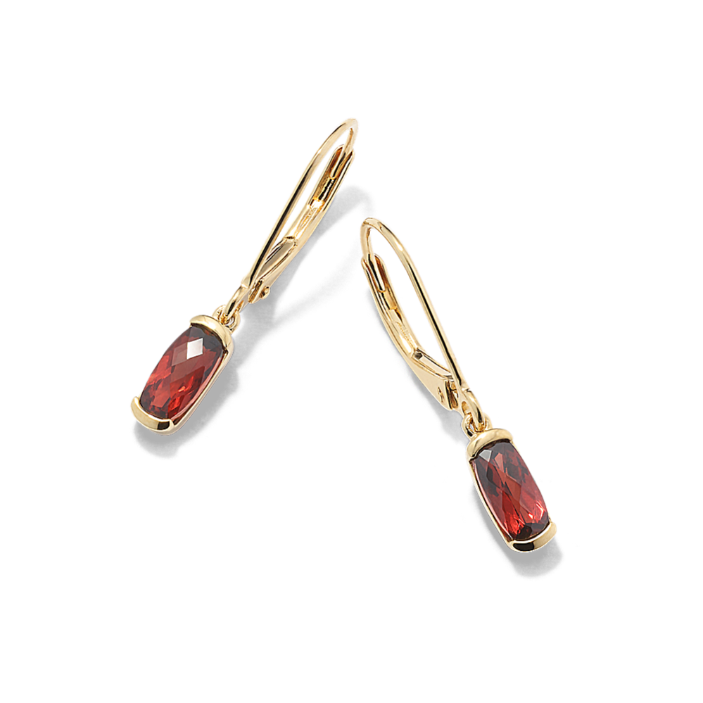 Melina Garnet Drop Earrings - Vermeil 14K Gold