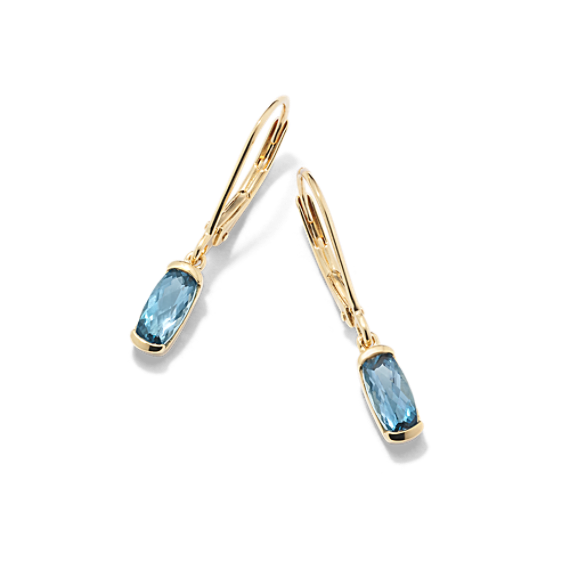 Melina Blue Topaz Drop Earrings - Vermeil 14K Gold