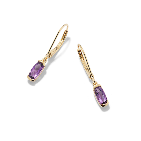 Melina Amethyst Drop Earrings - Vermeil 14K Gold