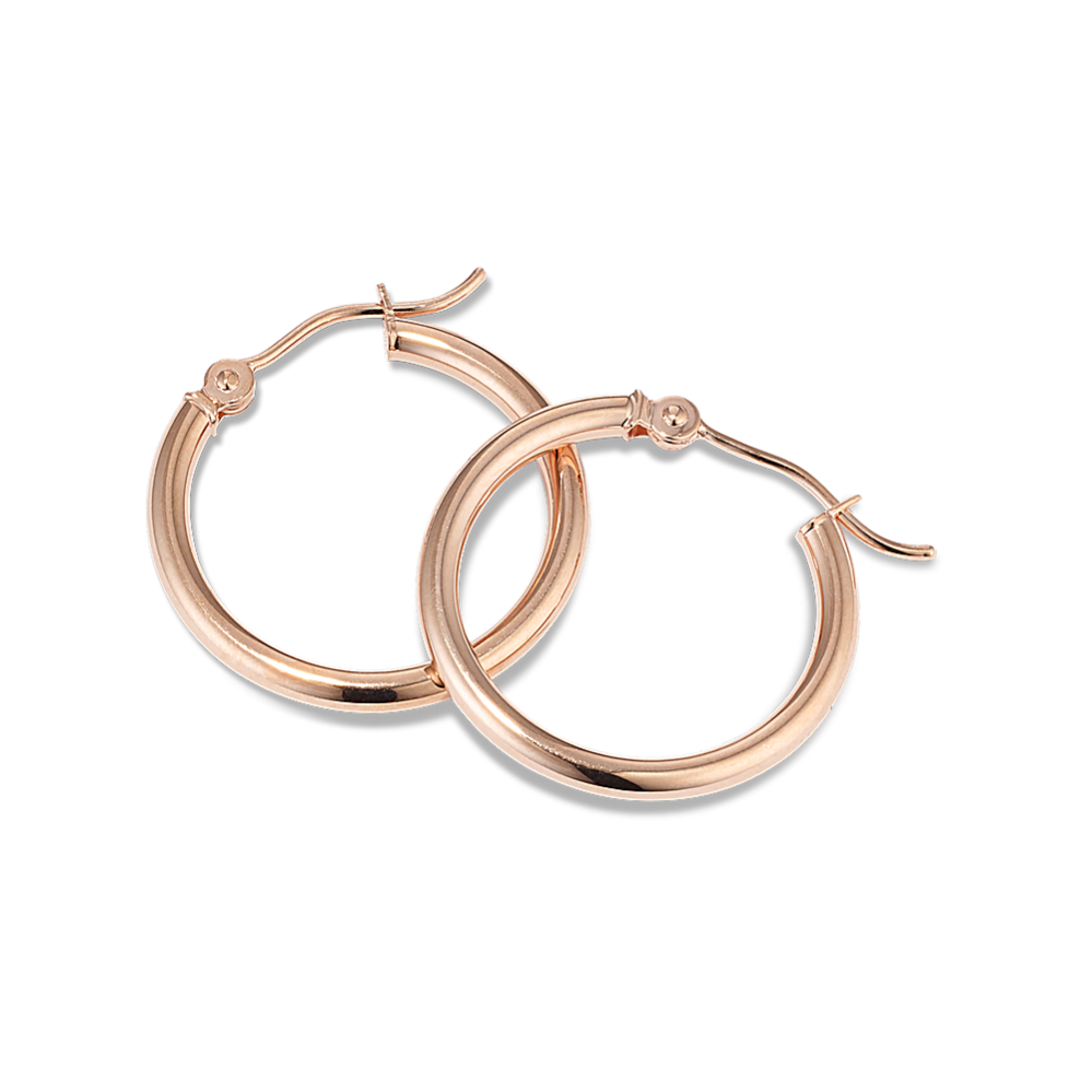 Medium 14K Rose Gold Hoops