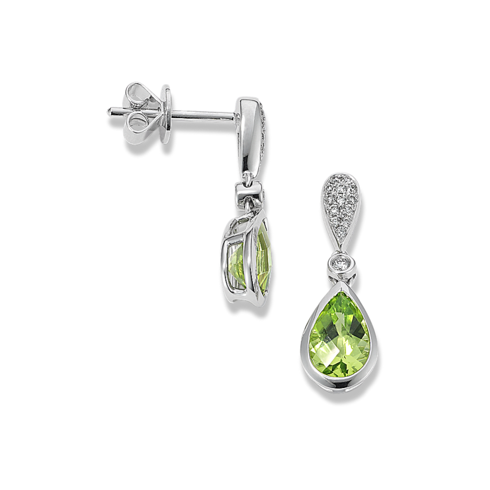 Zareen Peridot & Diamond Drop Earrings