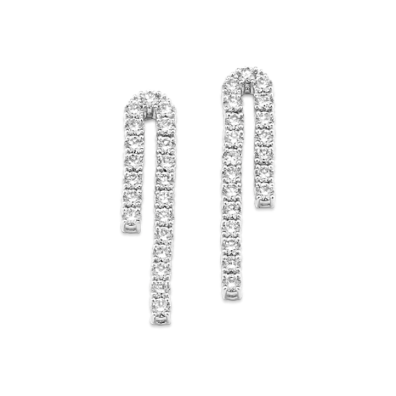Curved Diamond Tennis Earrings