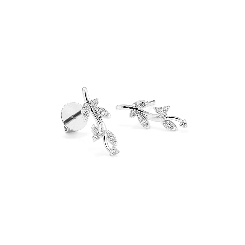 Luminous Leaves Diamond Earrings