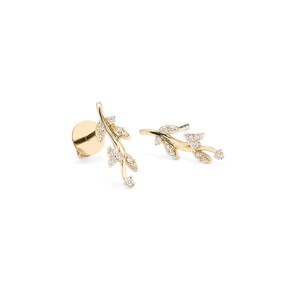 Luminous Leaves Diamond Earrings