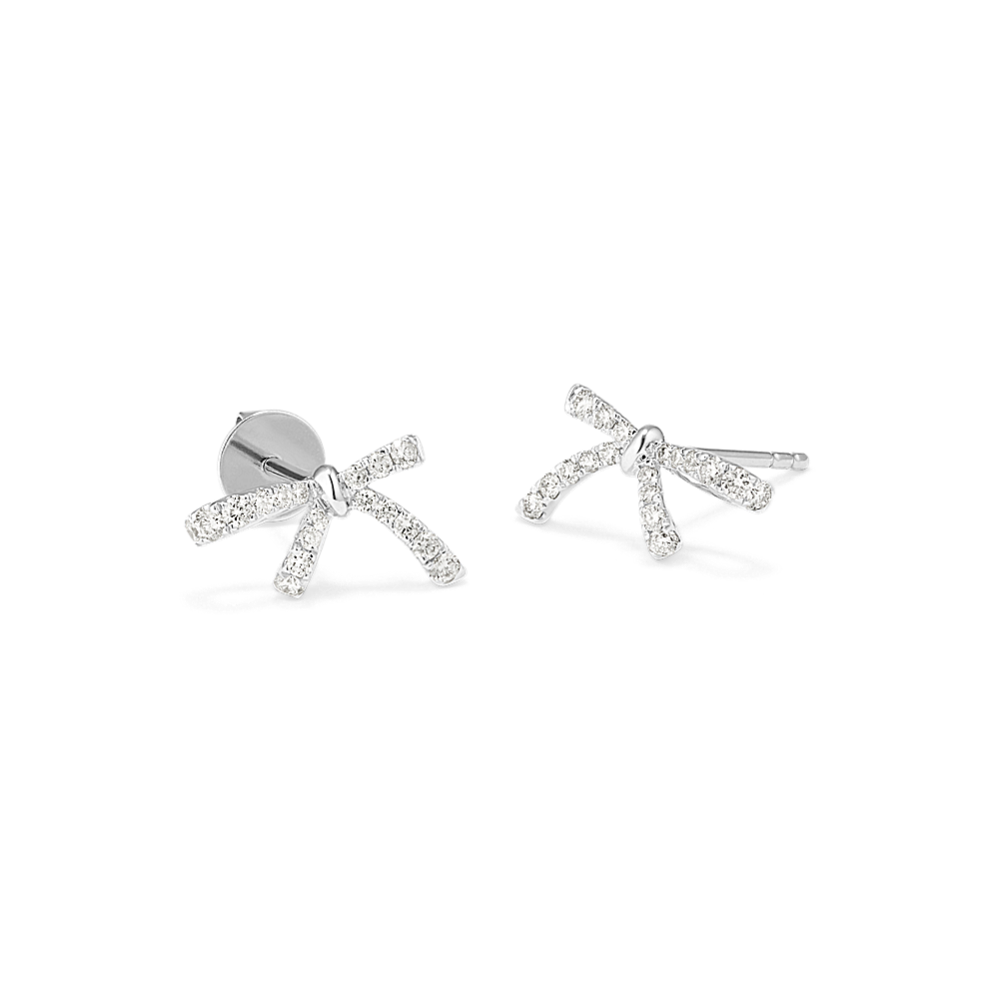 Diamond Pave Bow Earrings