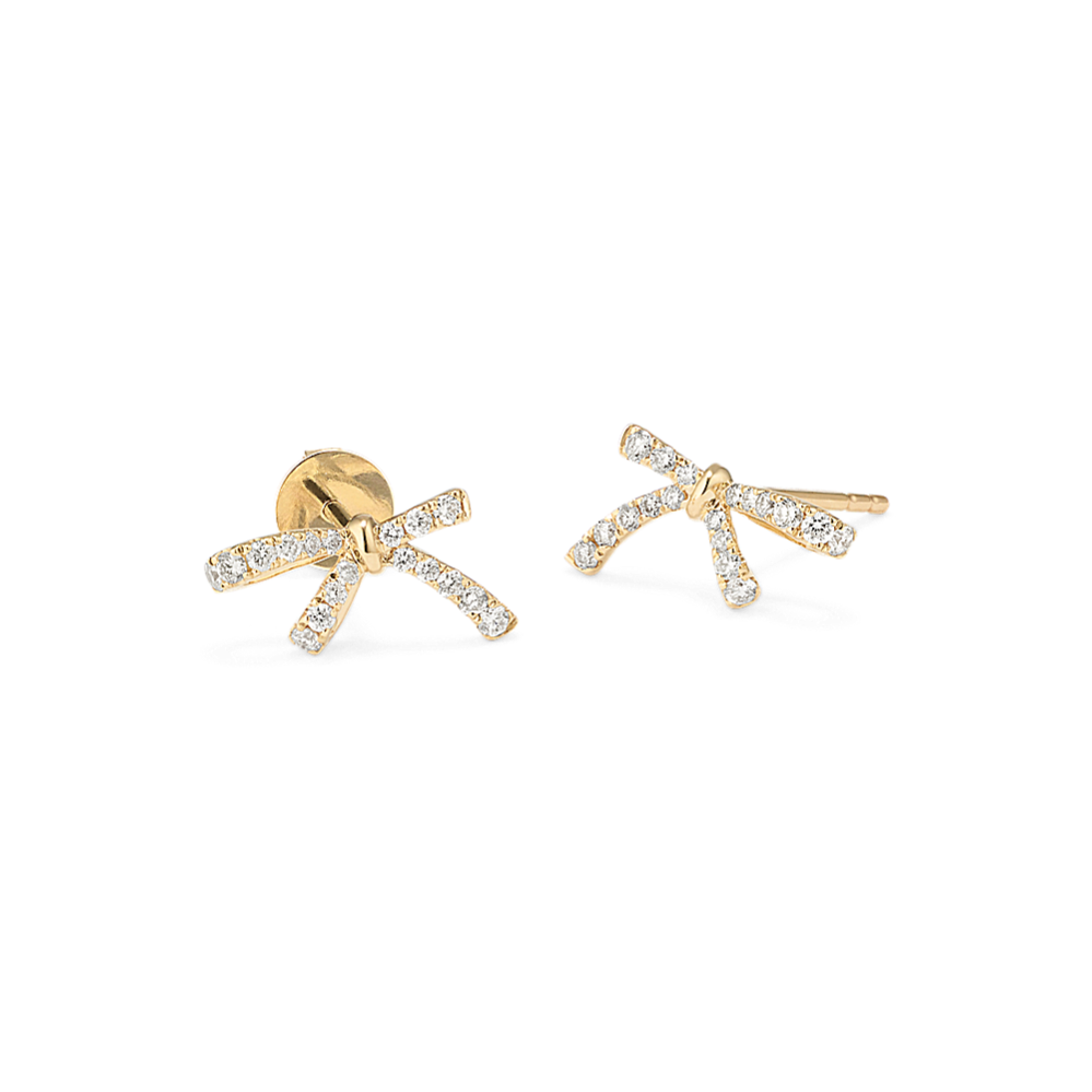 Diamond Pave Bow Earrings
