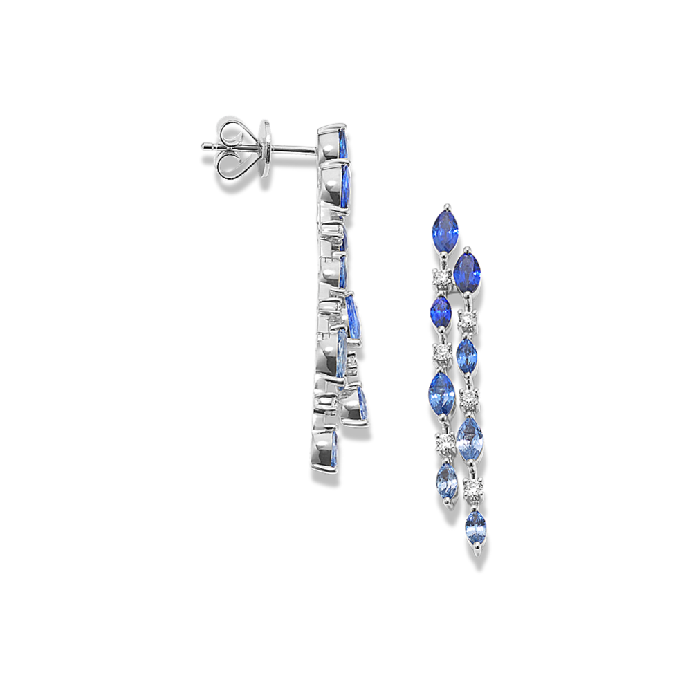 Raina Sapphire & Diamond Drop Earrings
