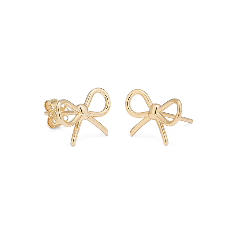 14k Gold Bow Earrings 2024