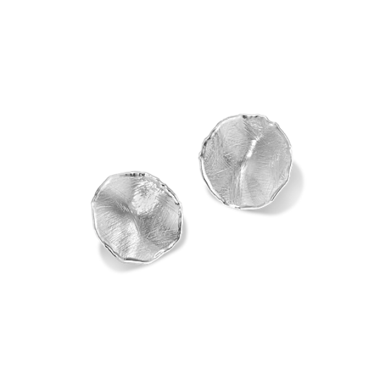 Sculptural Sterling Silver Disk Earrings