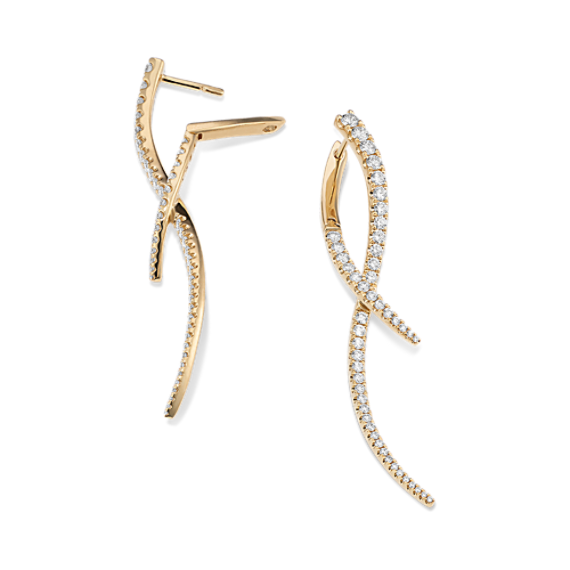 Sway Diamond Pave Drop Earrings