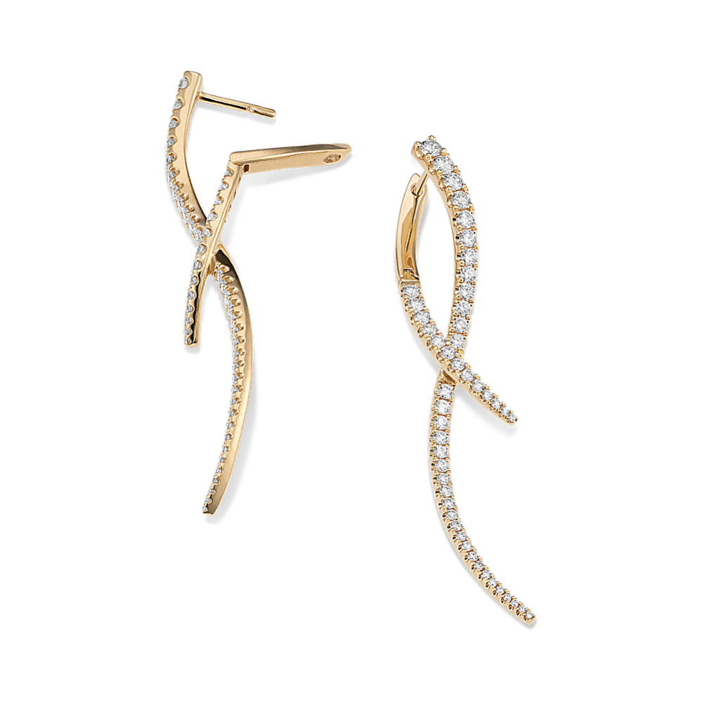 Sway Diamond Pave Drop Earrings