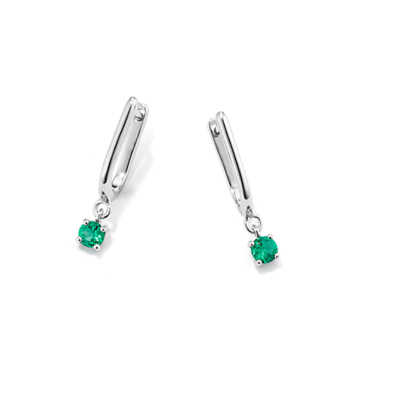 U-Hoop Emerald Drop Hoops