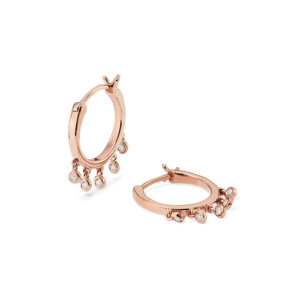 Bezel-Set Diamond Fringe Hoops