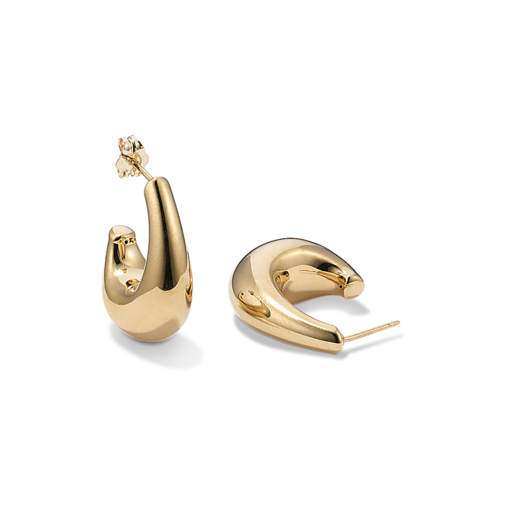 Bold 14K Yellow Gold J-Hoops