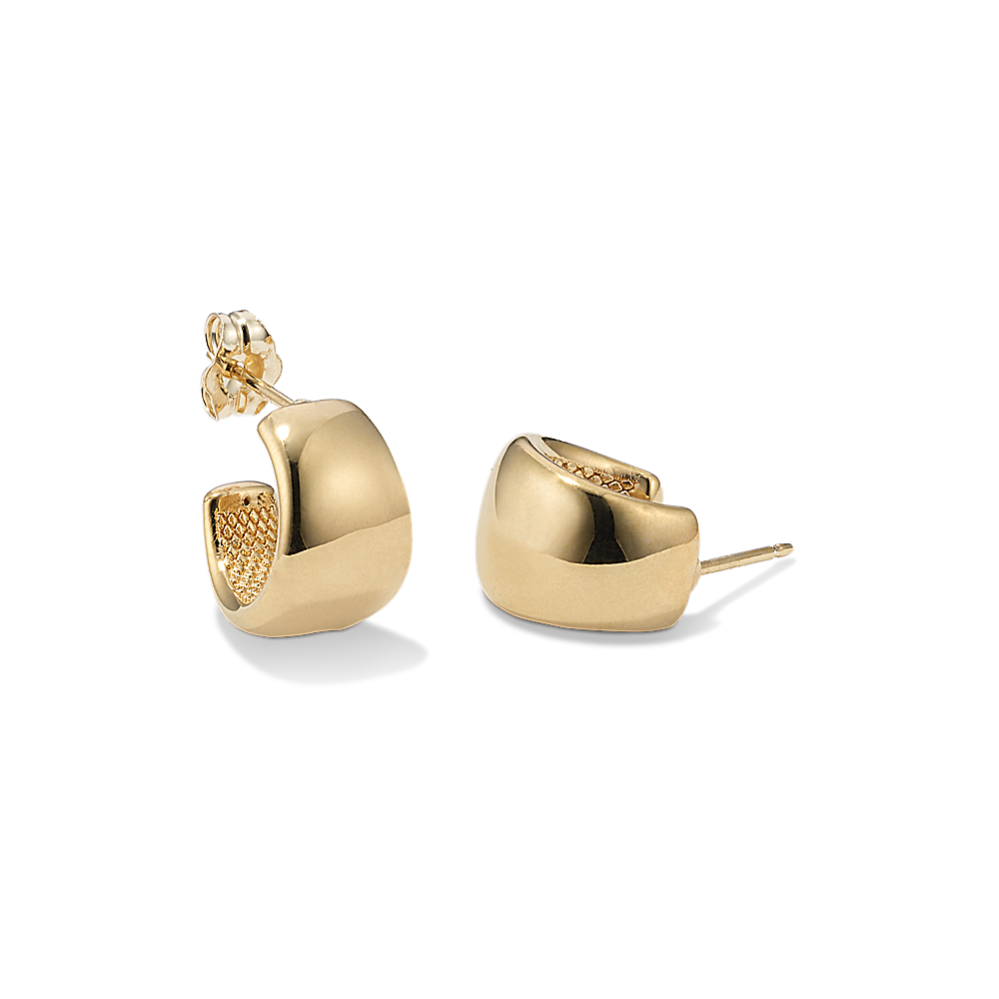 Bold 14K Yellow Gold Open Hoops