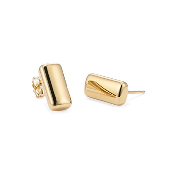 Bold 14K Yellow Gold Bar Earrings