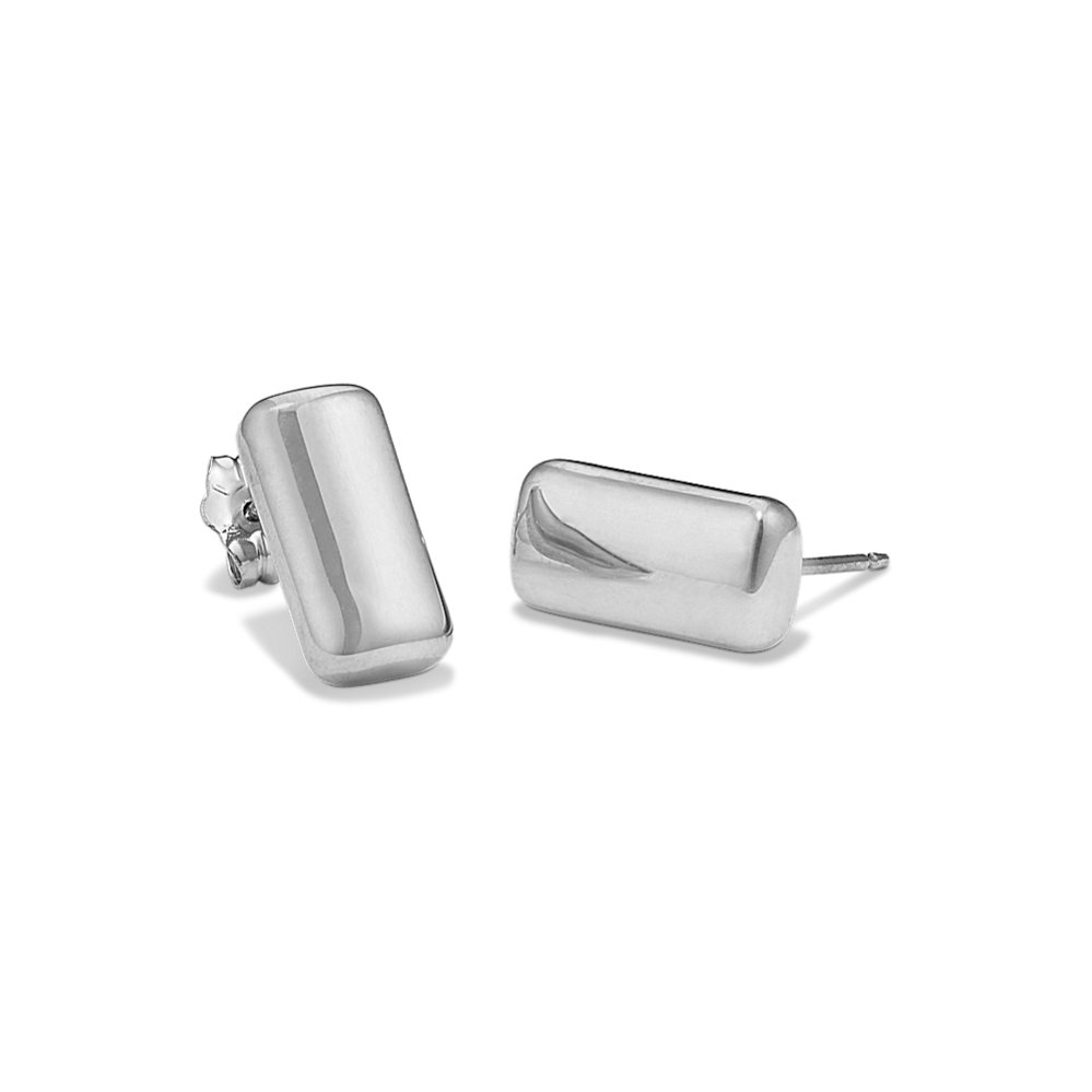 Bold 14K White Gold Bar Earrings